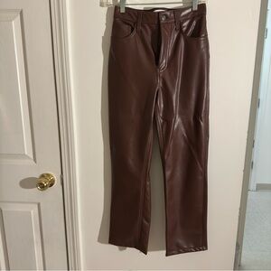 Abercrombie Brown Faux Leather Pants